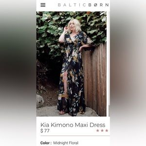 Baltic Born Kia Kimono Maxi Dress - Midnight Floral